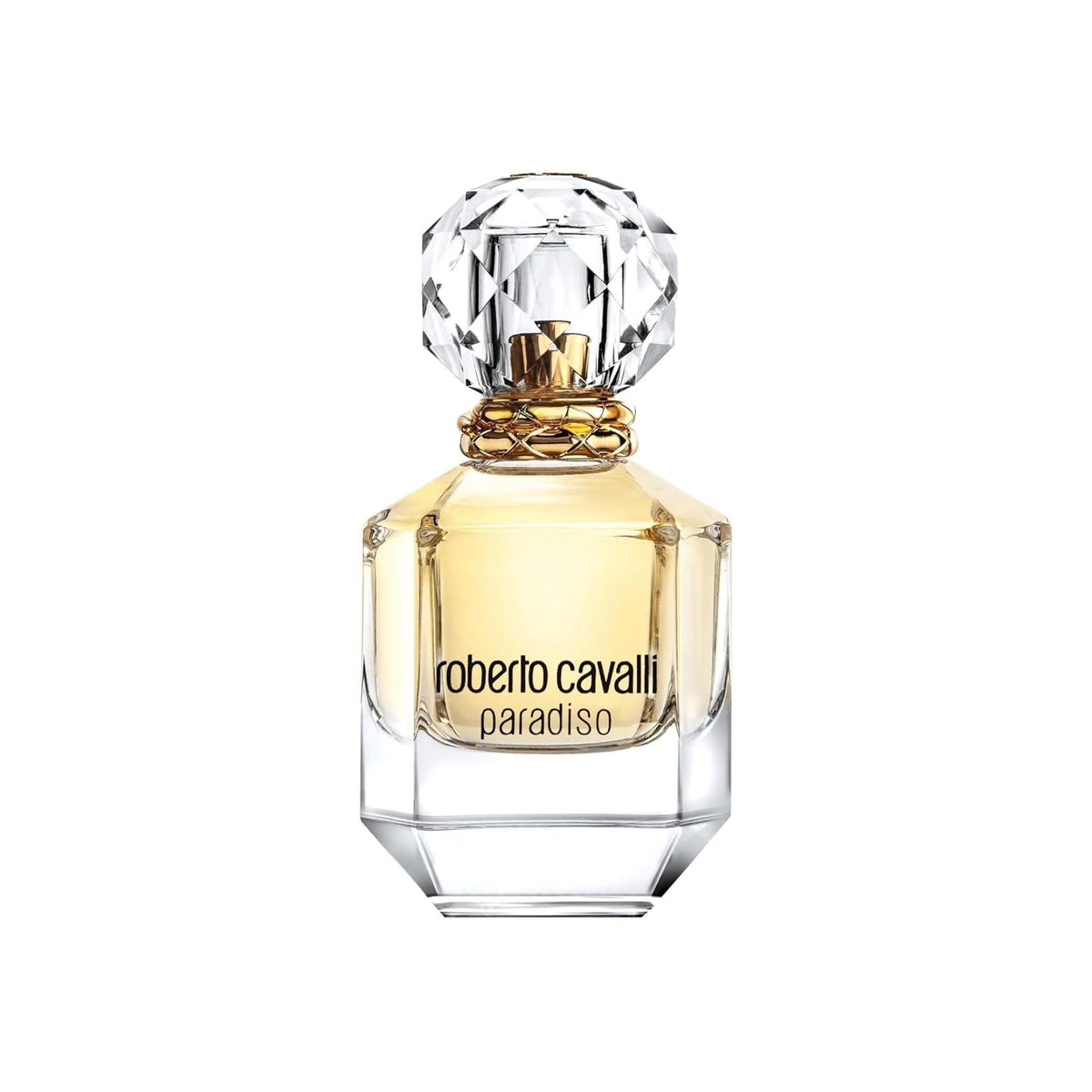 Refect Beauty Roberto Cavalli Paradiso Eau de Parfum in a faceted glass bottle with a crystal-like stopper