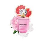 Refect Beauty Roberto Cavalli Paradiso Rosa perfume bottle with pink floral and grapefruit accents