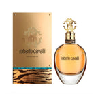 Refect Beauty Roberto Cavalli Eau de Parfum bottle and gold box with animal print detail and ornate logo cap