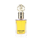 Refect Beauty Roberto Cavalli Signature Parfum in a clear glass bottle with a gold logo cap and amber fragrance.