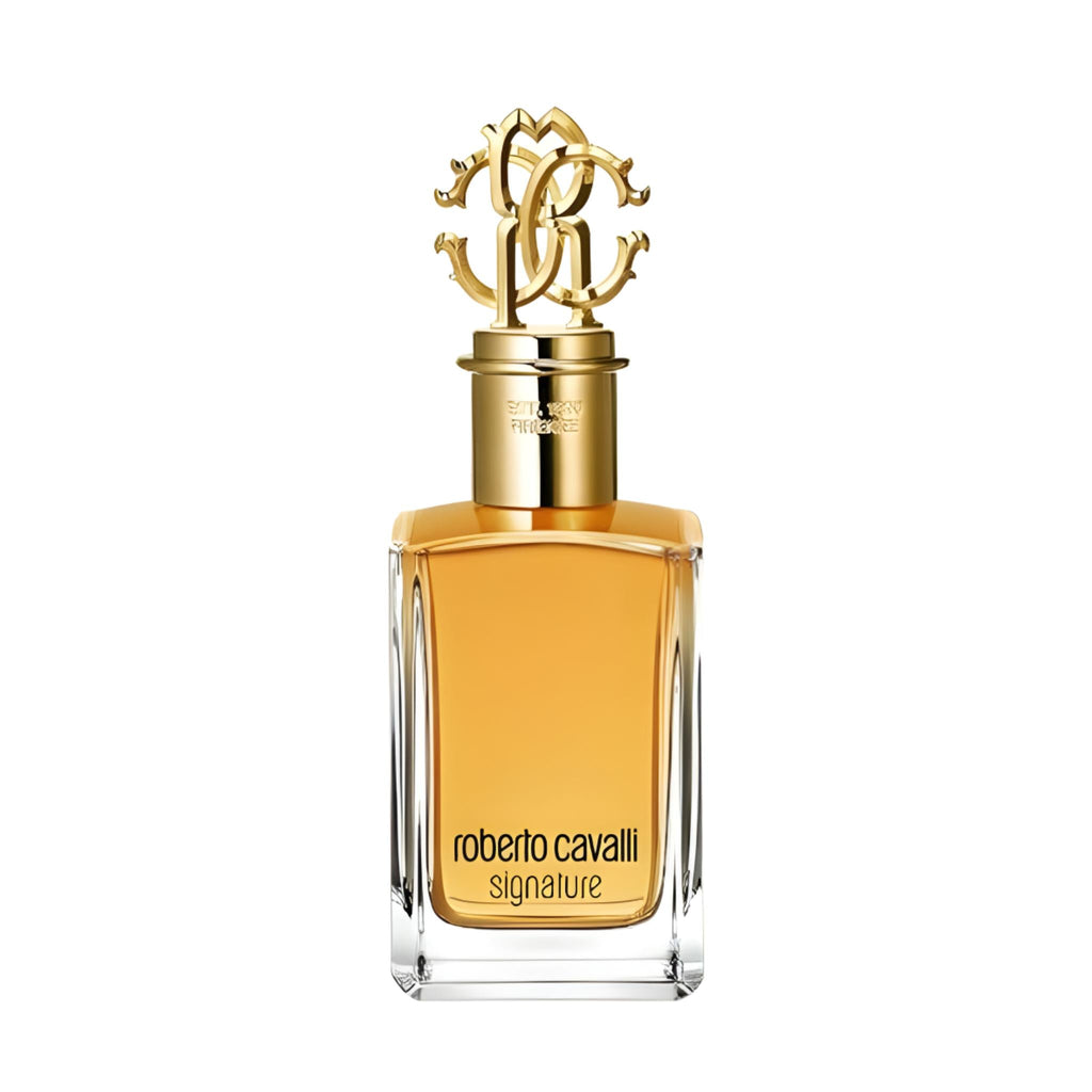 Refect Beauty Roberto Cavalli Signature Eau de Parfum in a sleek glass bottle with a gold ornate cap