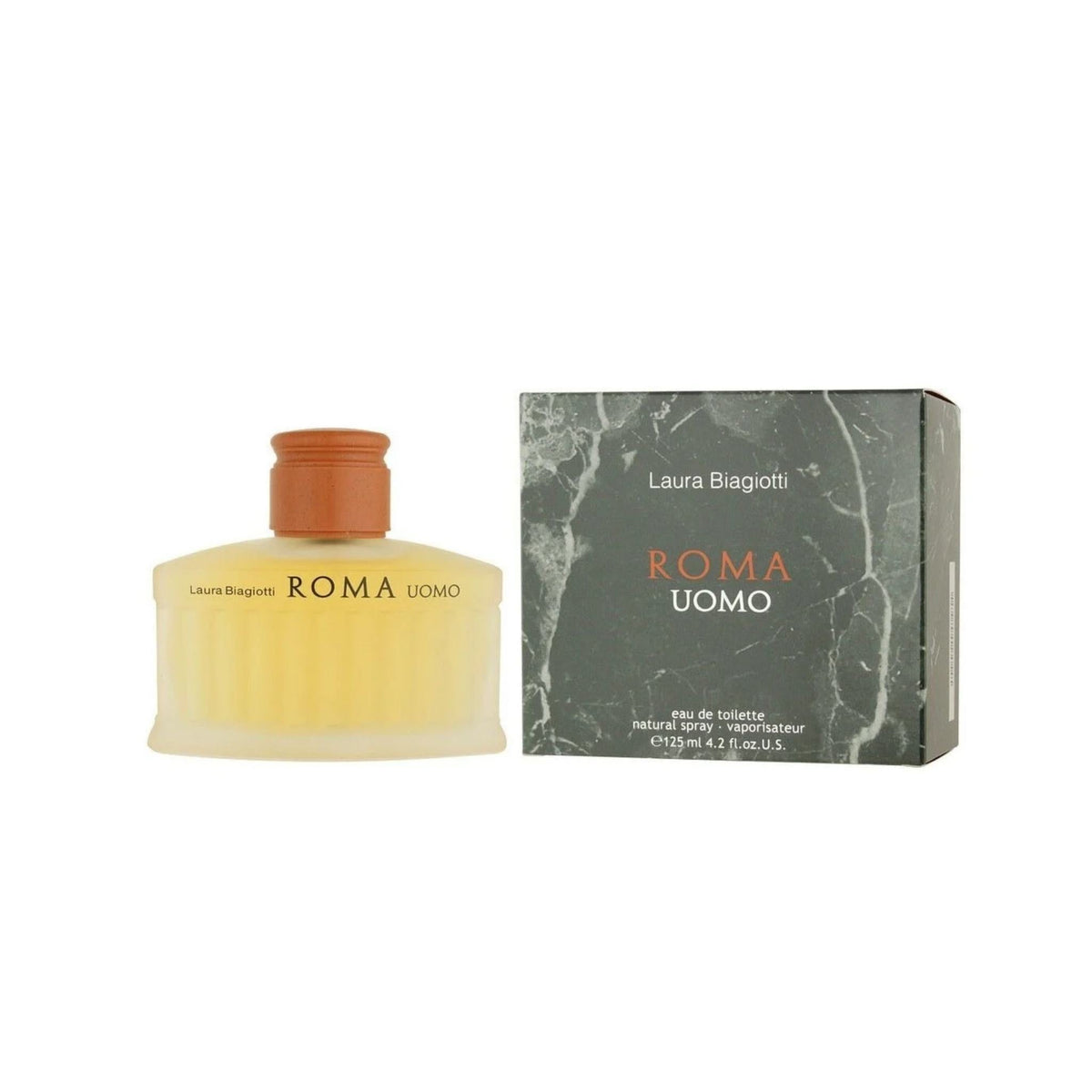 Refect Beauty Laura Biagiotti Roma Uomo eau de toilette bottle and marble-patterned box for men