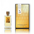 Refect Beauty Rosendo Mateu No. 5 Floral Amber perfume bottle and gold textured box packaging