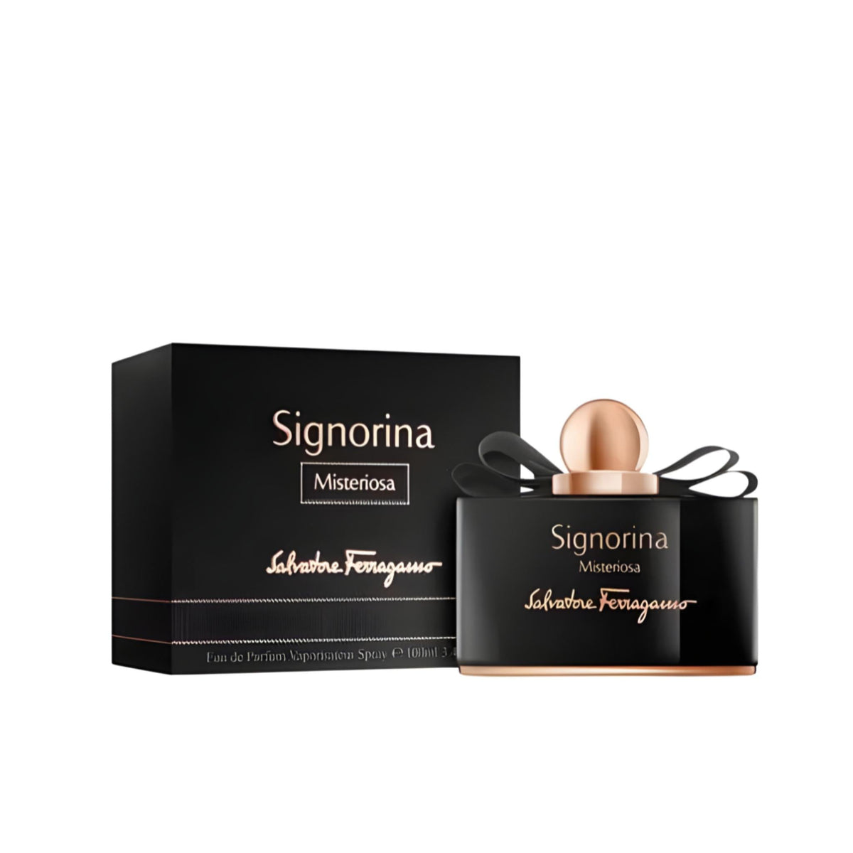 Refect Beauty Salvatore Ferragamo Signorina Misteriosa Eau de Parfum bottle and black box packaging