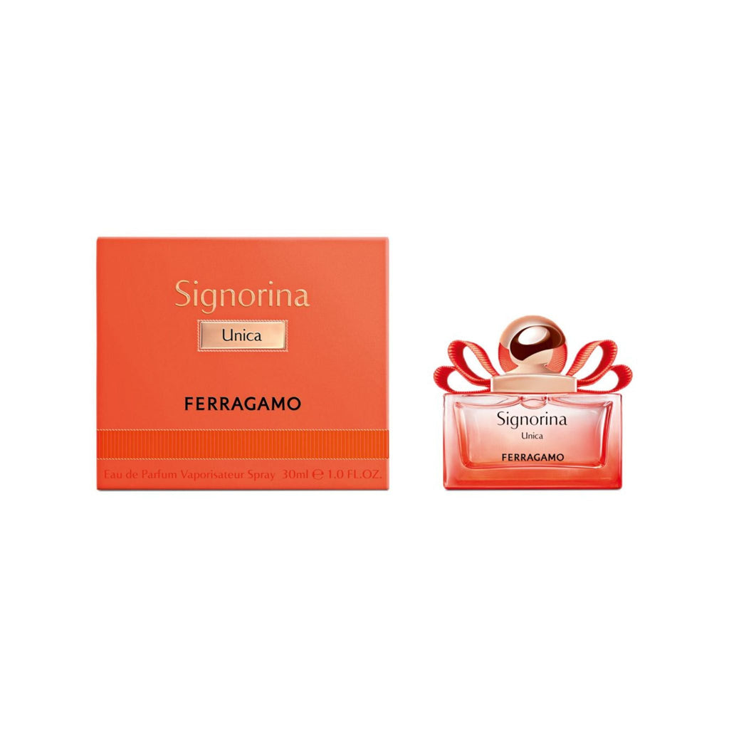 Refect Beauty Salvatore Ferragamo Signorina Unica perfume bottle and orange box packaging