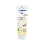 Refect Beauty Sanosan Baby Sun Cream SPF 50+ in a white tube for sensitive skin protection against UVA and UVB rays.
