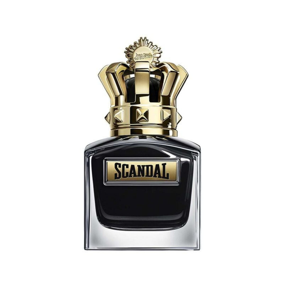 Refect Beauty Jean Paul Gaultier Scandal Pour Homme Le Parfum in a black glass bottle with a gold crown cap
