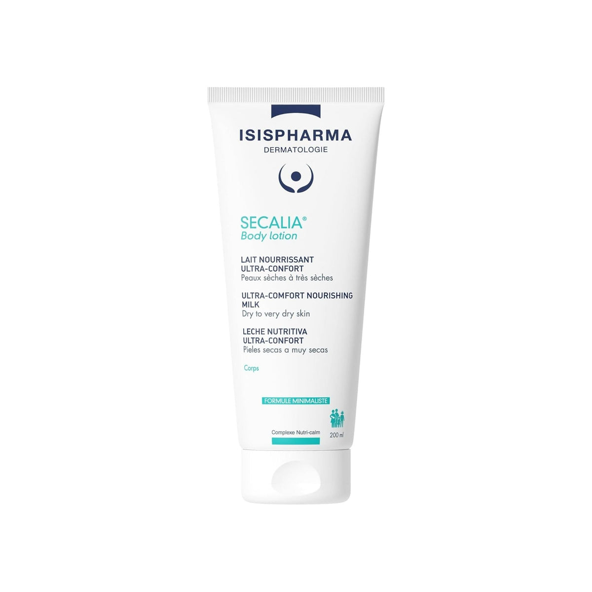 Refect Beauty ISIS Pharma Secalia body lotion tube for dry and sensitive skin in white packaging