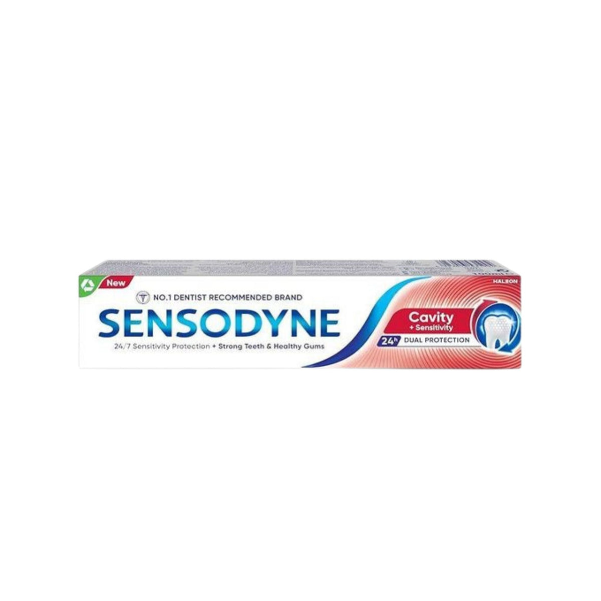 Refect Beauty Sensodyne Cavity + Sensitivity toothpaste box providing dual protection for sensitive teeth and enamel.