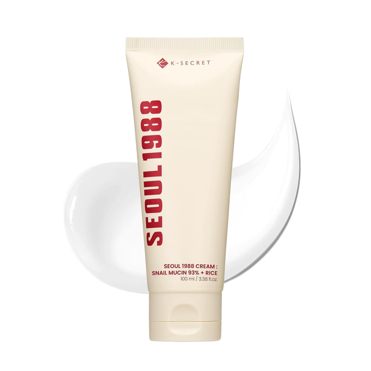 Refect Beauty K-Secret Seoul 1988 cream tube with 93% snail mucin and rice extract for skin brightening and hydration