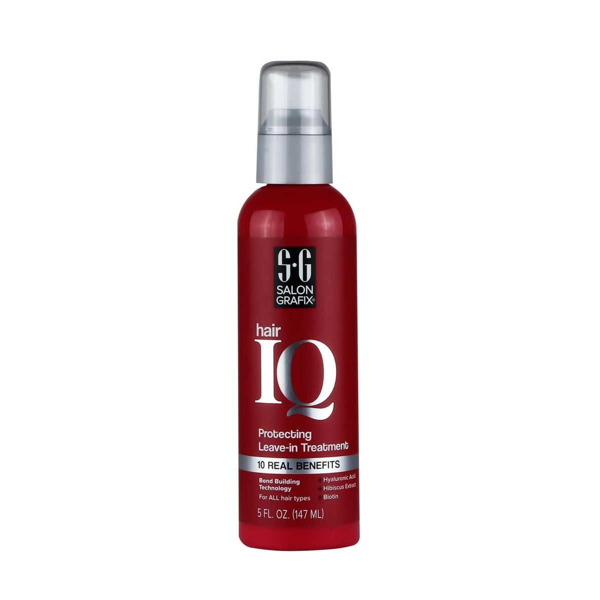 Refect Beauty SGX NYC Hair IQ 10-in-1 leave-in treatment spray in a red bottle for heat protection and frizz control.