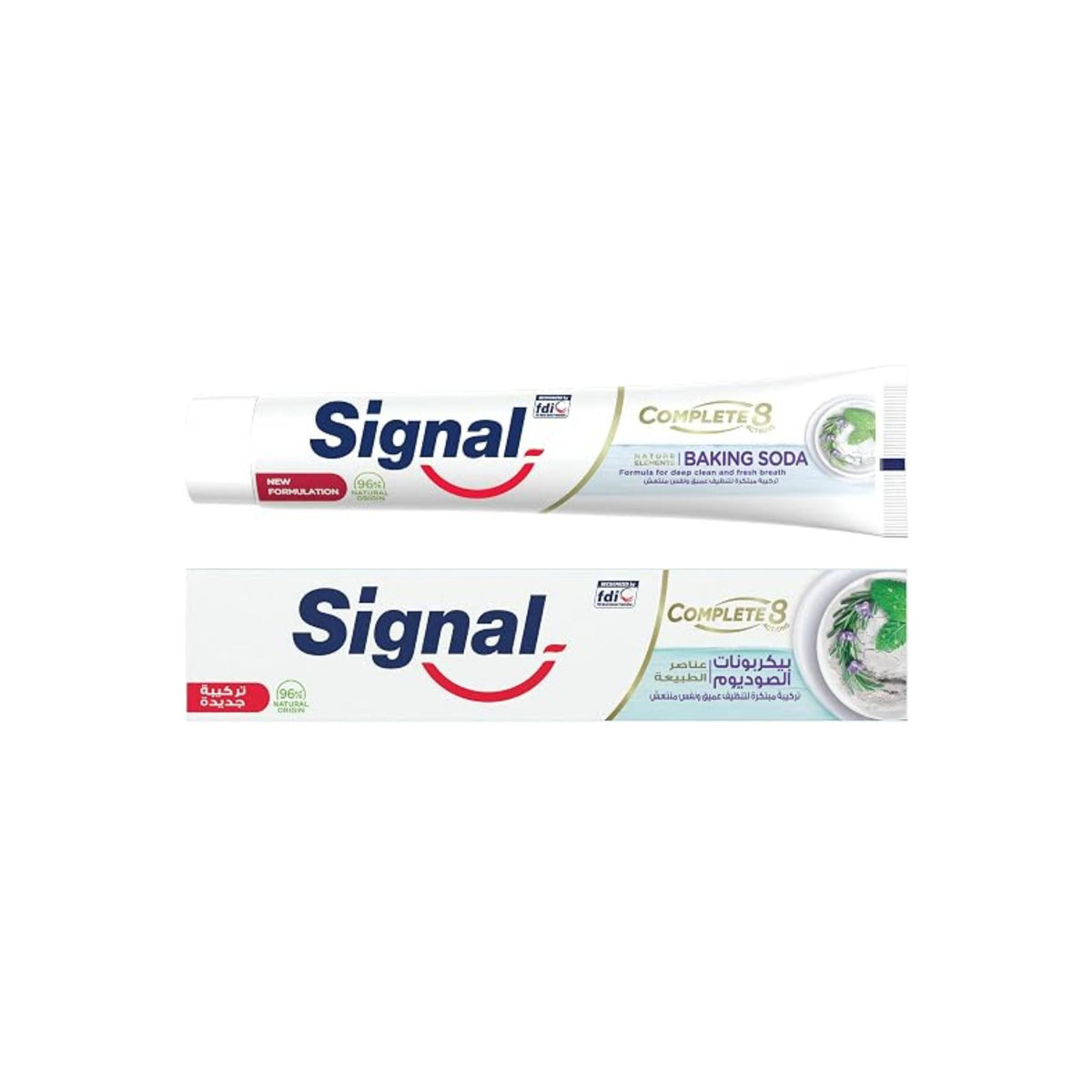 Refect Beauty Signal Complete 8 Baking Soda toothpaste tube and box for deep cleaning and fresh breath