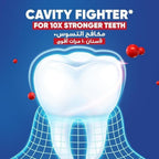 Refect Beauty Signal Cavity Fighter toothpaste graphic featuring a clean white tooth with a protective blue grid