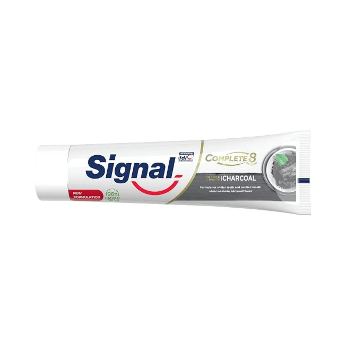 Refect Beauty Signal Complete 8 Charcoal toothpaste tube for whitening and deep cleansing with active charcoal