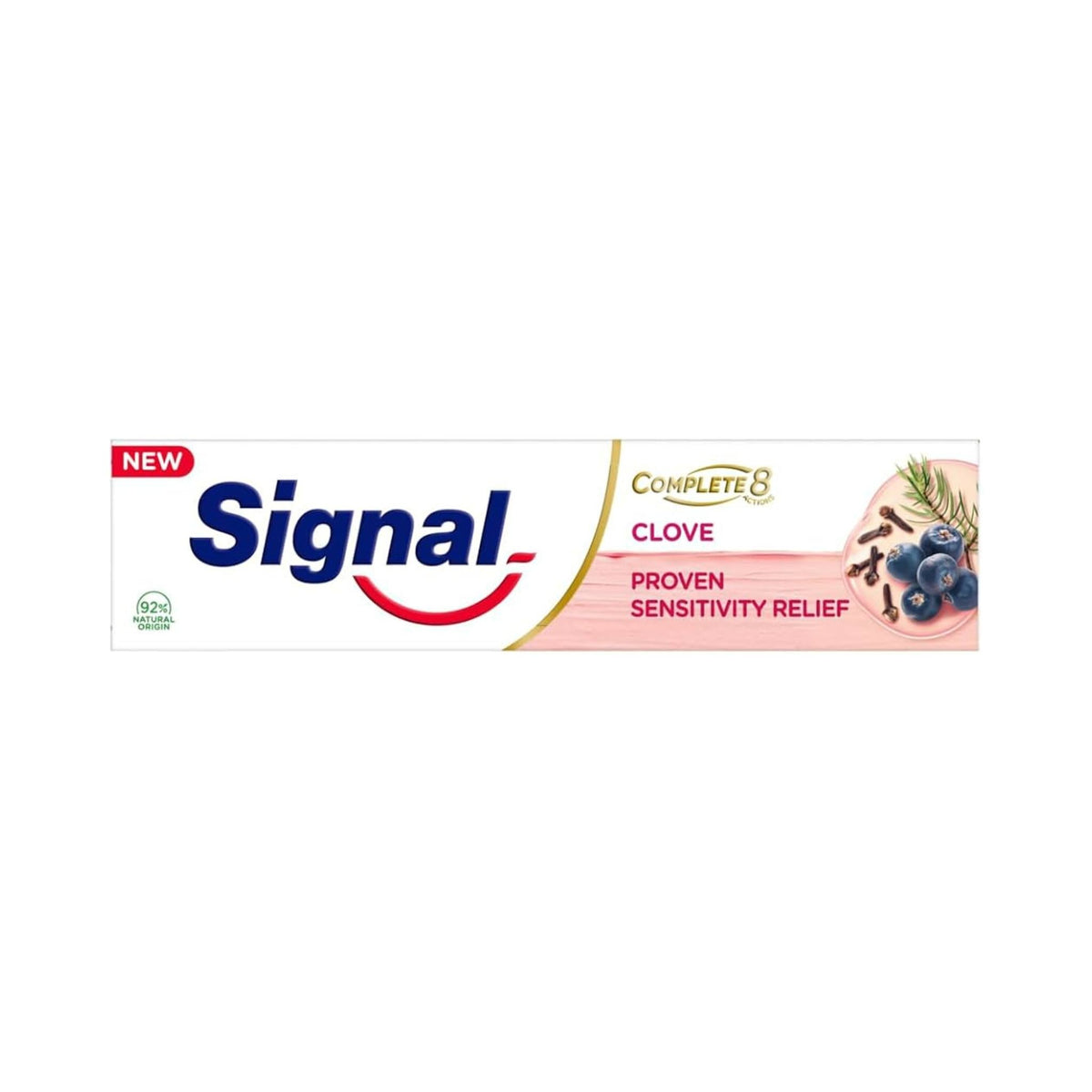 Refect Beauty Signal Complete 8 Clove toothpaste box featuring natural clove and juniper berry imagery