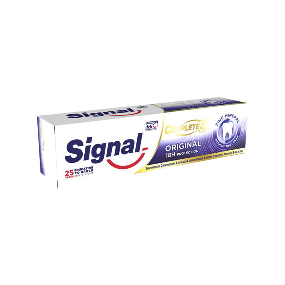 Refect Beauty Signal Complete 8 Original toothpaste box providing 18-hour multi-benefit oral care protection