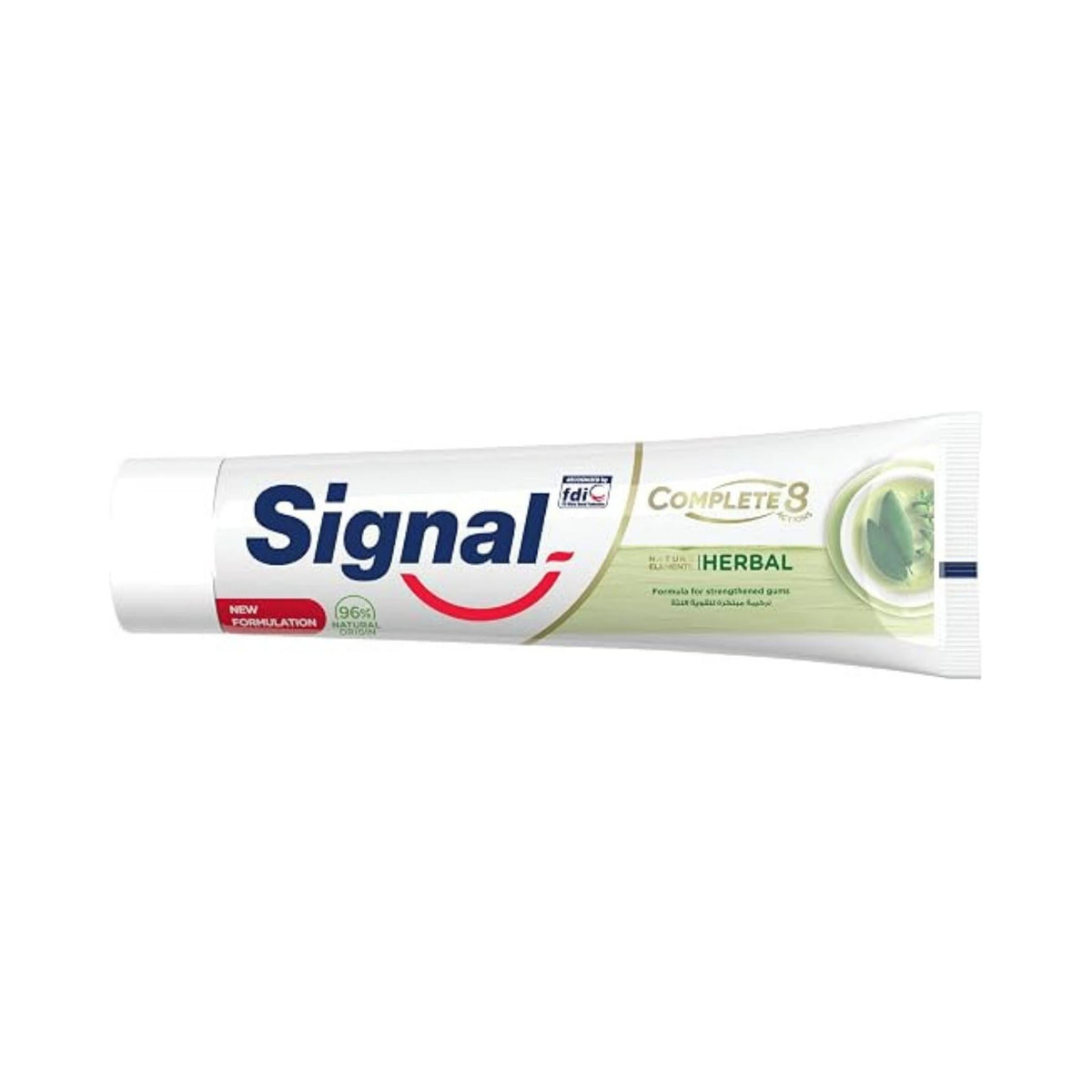 Refect Beauty Signal Complete 8 Nature Herbal toothpaste tube with sage and thyme oils for gum health.