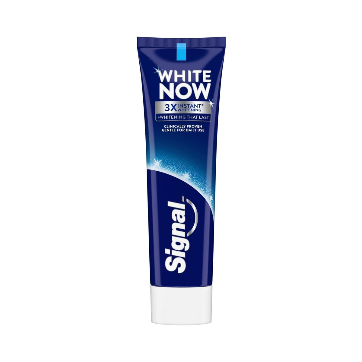 Refect Beauty Signal White Now 3X Instant Whitening toothpaste tube in blue packaging with white text