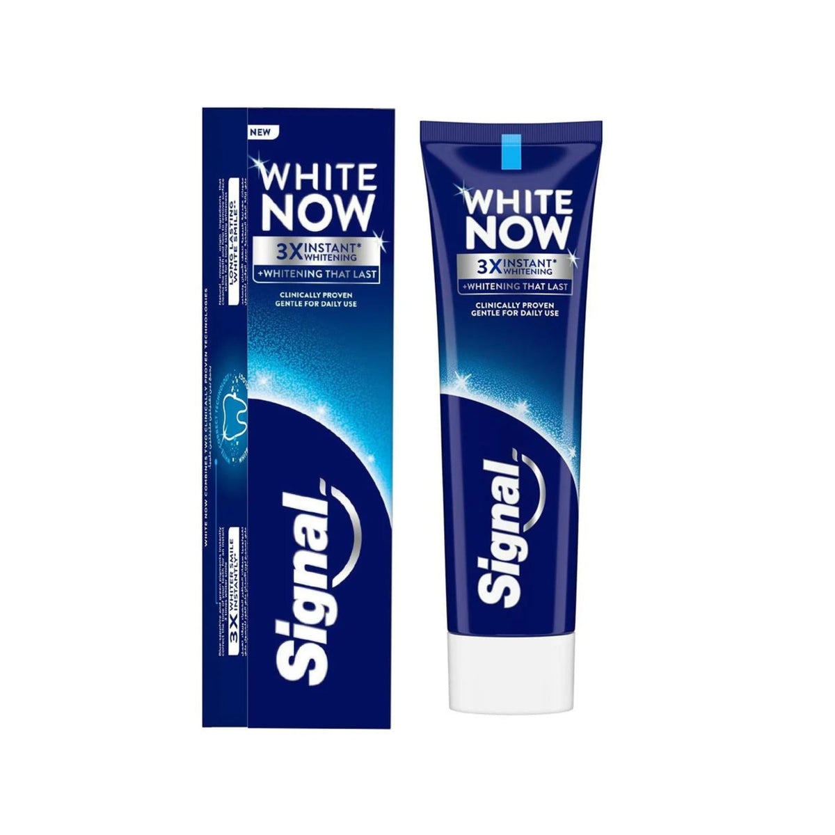 Refect Beauty Signal White Now whitening toothpaste tube and box with blue packaging for daily oral hygiene