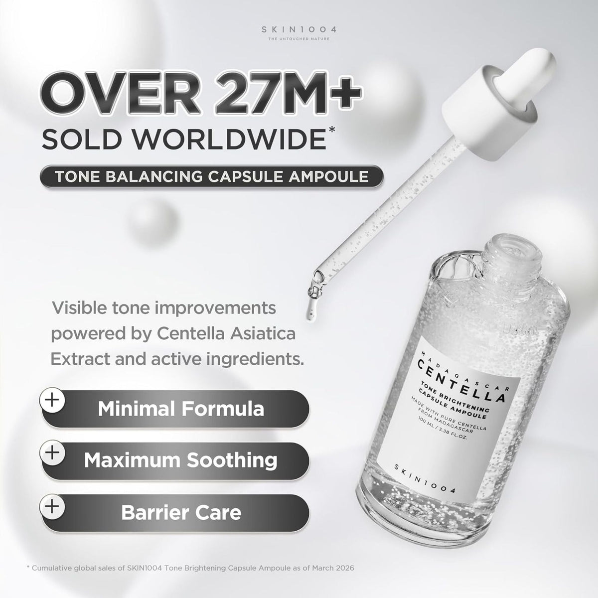 Refect Beauty SKIN1004 Centella Tone Brightening Capsule Ampoule with dropper and visible Madewhite capsules