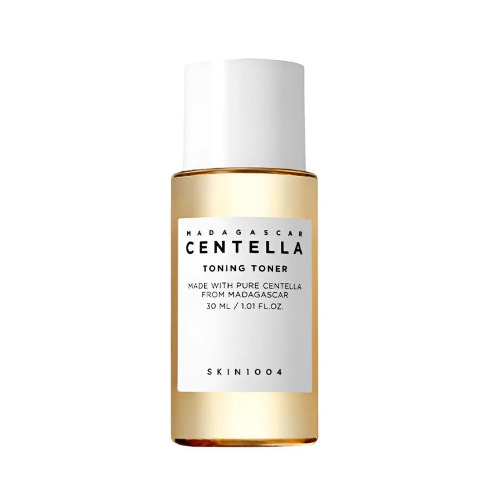 Refect Beauty SKIN1004 Madagascar Centella Toning Toner in a clear bottle with a white cap for gentle exfoliation.