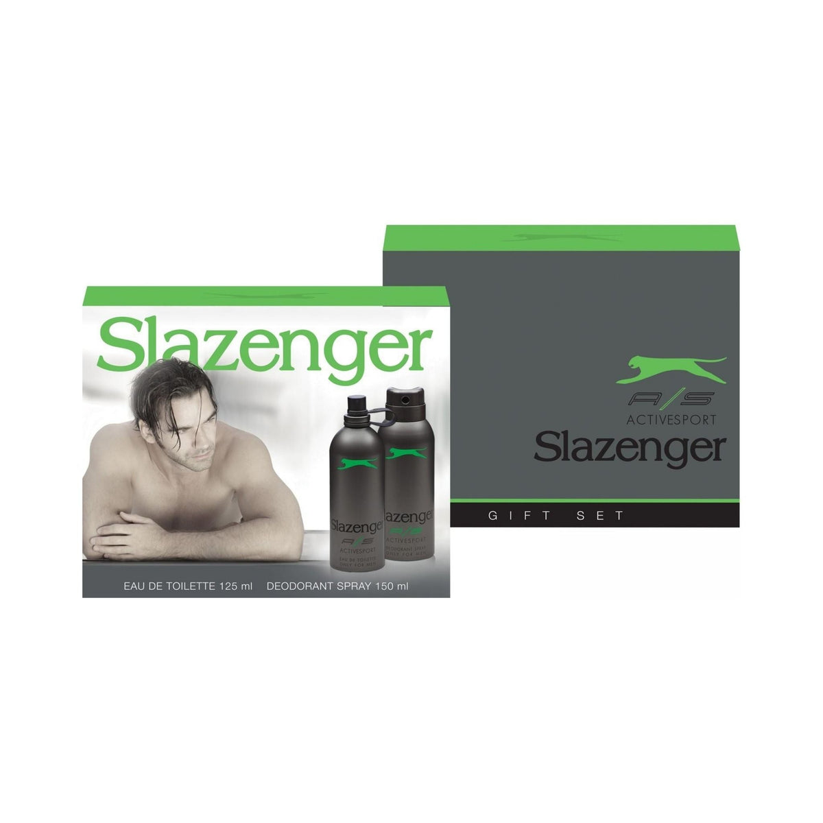 Refect Beauty Slazenger Active Sport Green fragrance gift set for men featuring eau de toilette and deodorant spray.