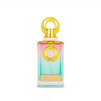 Refect Beauty French Avenue Solitaire extrait de parfum bottle with a gradient pink and teal glass and gold cap.