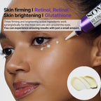 Refect Beauty Some By Mi Retinol eye cream being applied to a model's under-eye area for firming and brightening.