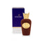 Refect Beauty Sospiro Il Padrino Eau de Parfum bottle with a brown velvet texture and gold cap next to its blue box.