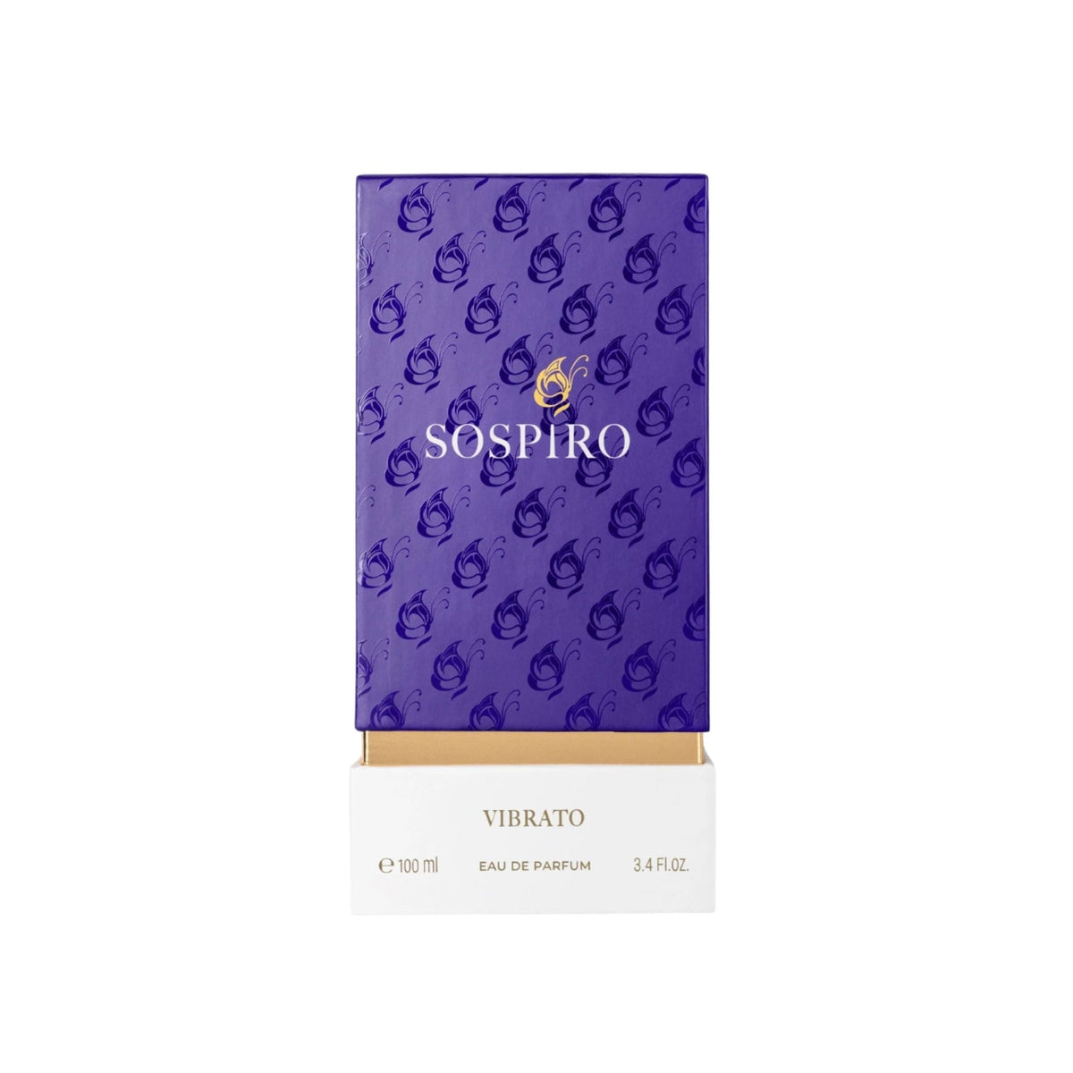 Refect Beauty Sospiro Vibrato unisex eau de parfum in a purple box with butterfly patterns and gold logo