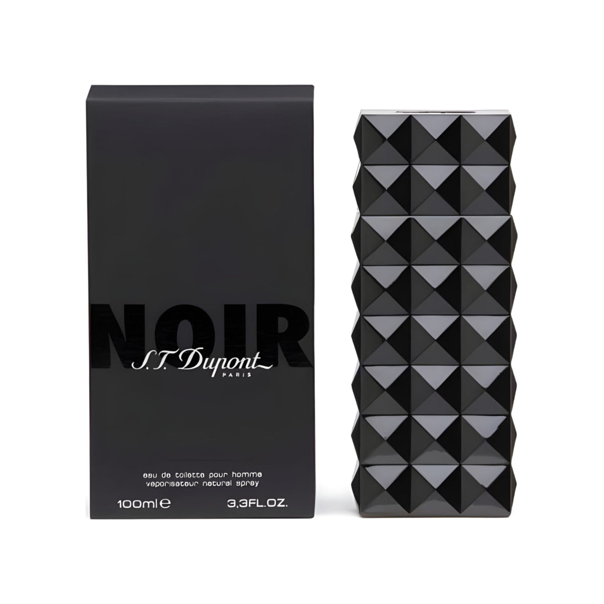 Refect Beauty S.T. Dupont Noir Pour Homme eau de toilette bottle with textured black glass and matching gift box