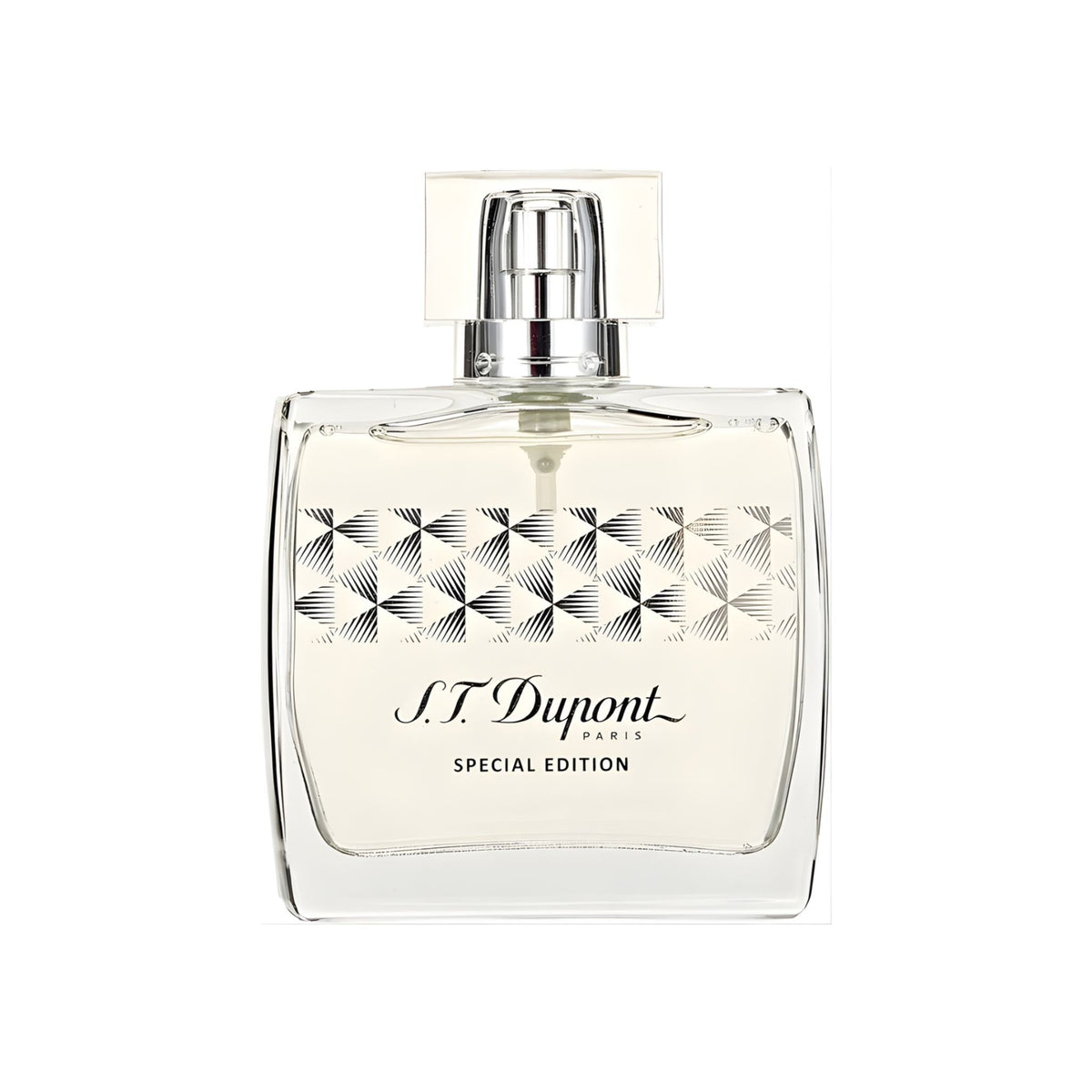 Refect Beauty S.T Dupont Special Edition Eau de Toilette for men in a clear glass bottle with geometric patterns