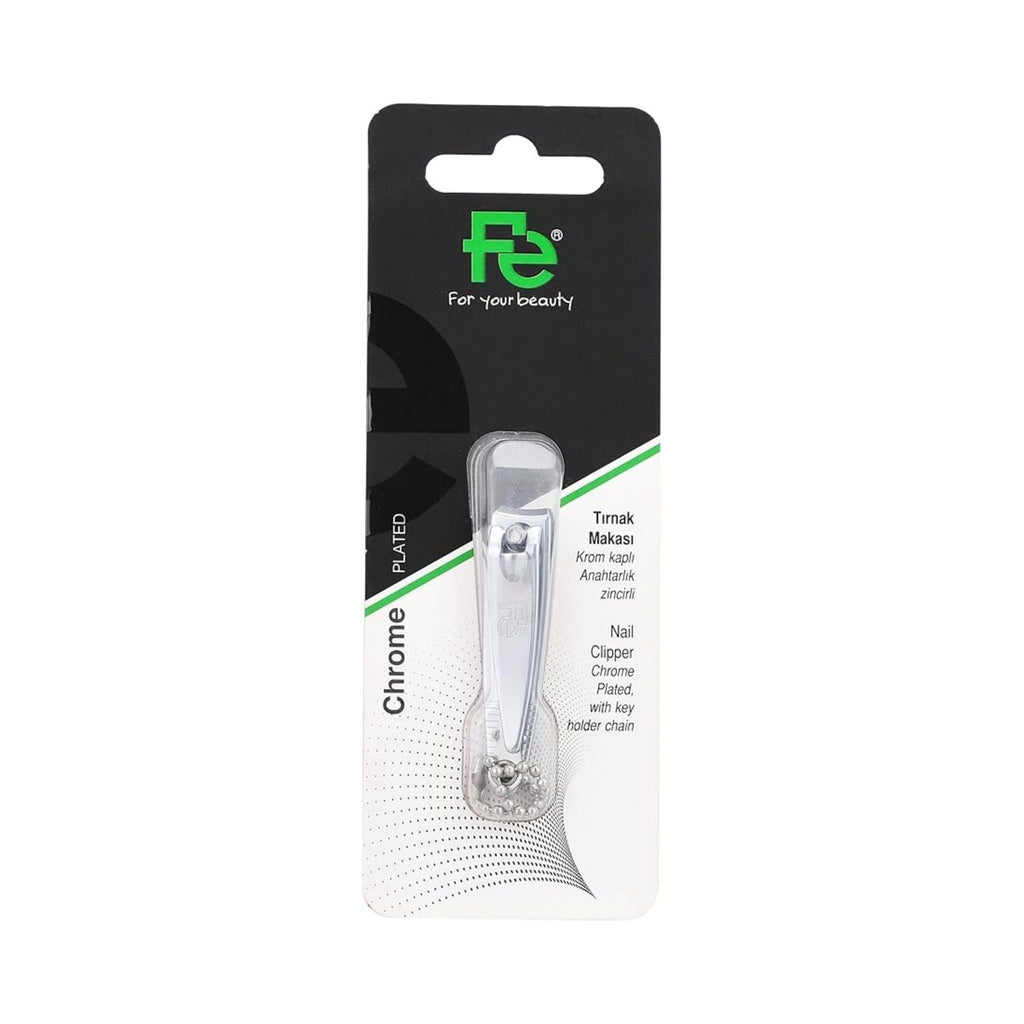 Refect Beauty Fe stainless steel nail clipper with a key holder chain in retail packaging