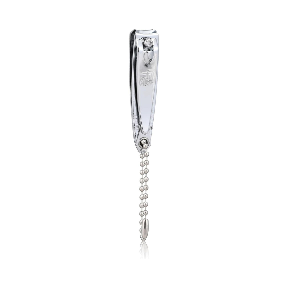 Refect Beauty Fe stainless steel nail clippers with a silver finish and attached ball chain for easy storage.