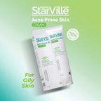 Refect Beauty StarVille Acne Prone Skin Cream tube with tea tree oil for oily skin in a green gradient background
