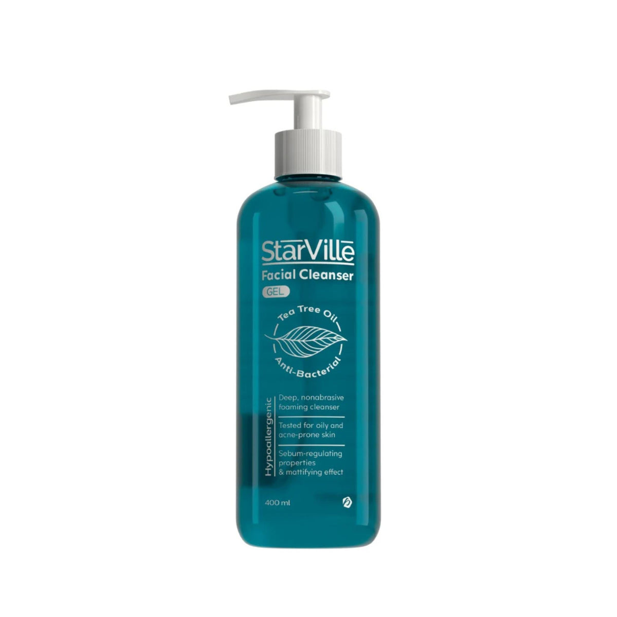 Refect Beauty StarVille facial cleanser gel in a 400ml teal pump bottle for oily and acne-prone skin