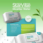Refect Beauty StarVille micellar water cleansing wipes pack with tea tree oil and cucumber extract for all skin types