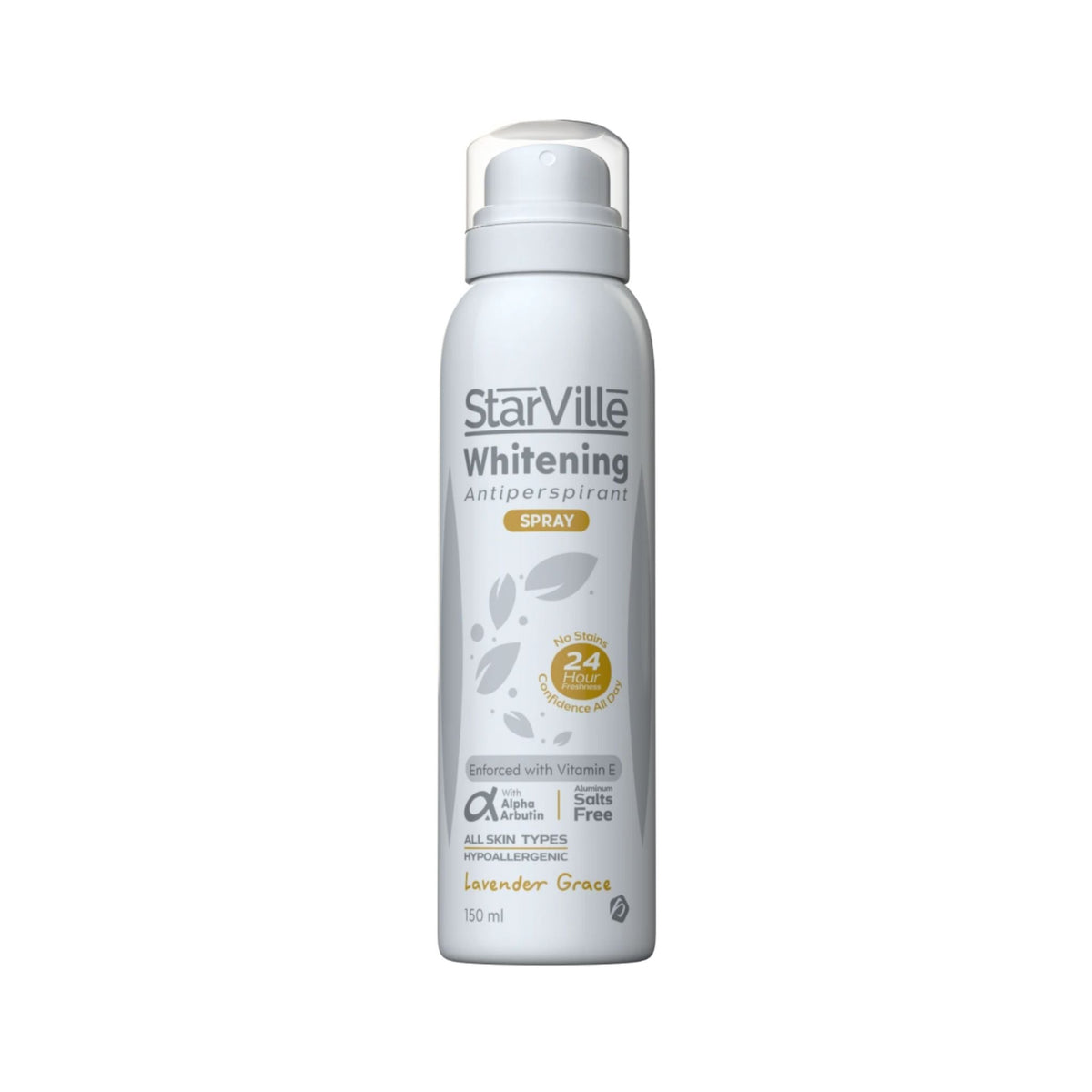 Refect Beauty Starville Whitening Antiperspirant Spray Lavender Grace in a 150ml white aerosol can for underarm care.