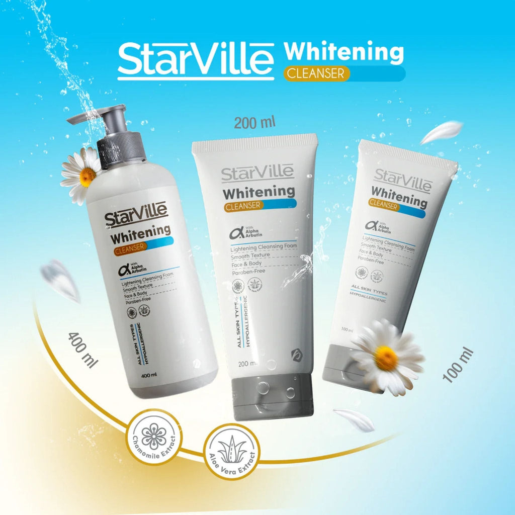 Refect Beauty StarVille Whitening Facial Cleanser range in three sizes with chamomile and aloe vera extracts