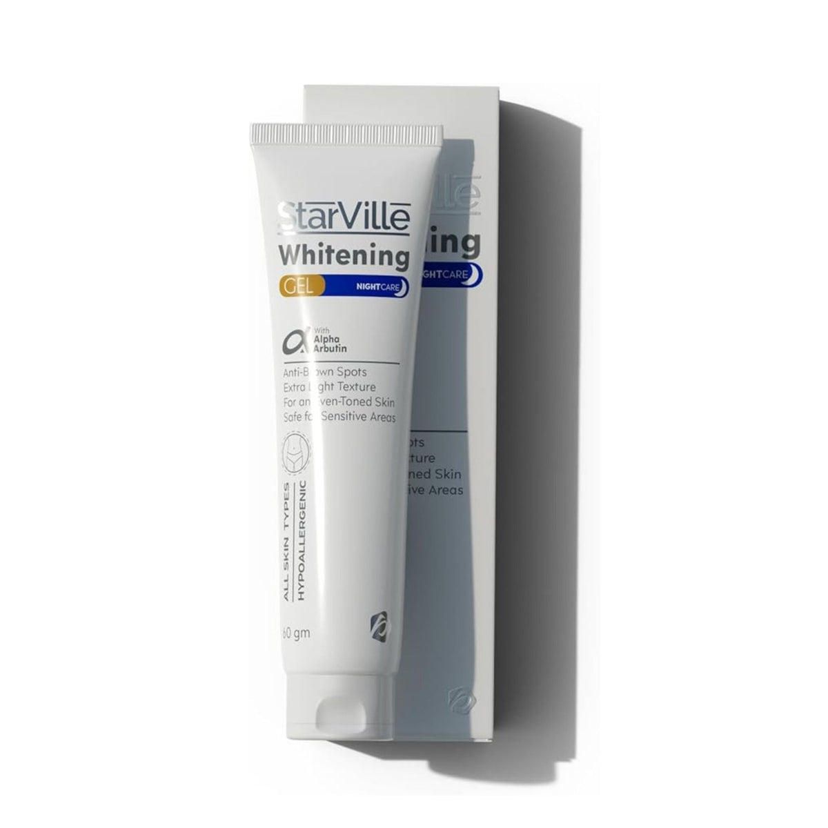 Refect Beauty StarVille Whitening Gel Night Care tube and box for sensitive skin brightening and dark spot reduction