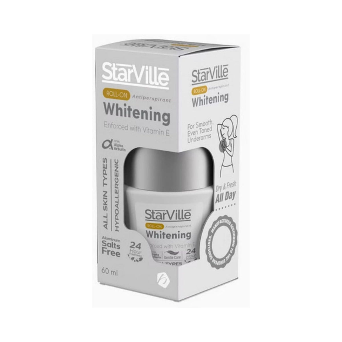 Refect Beauty StarVille Whitening Roll-On antiperspirant deodorant in its white packaging box