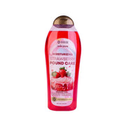 Refect Beauty Ever Pure Strawberry Pound Cake moisturizing body wash in a red bottle with a gold cap.