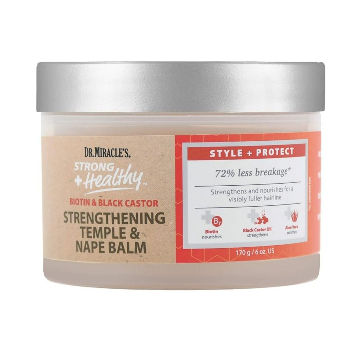 Refect Beauty Dr. Miracles Strengthening Temple & Nape Balm jar with biotin and black castor oil for hair edges