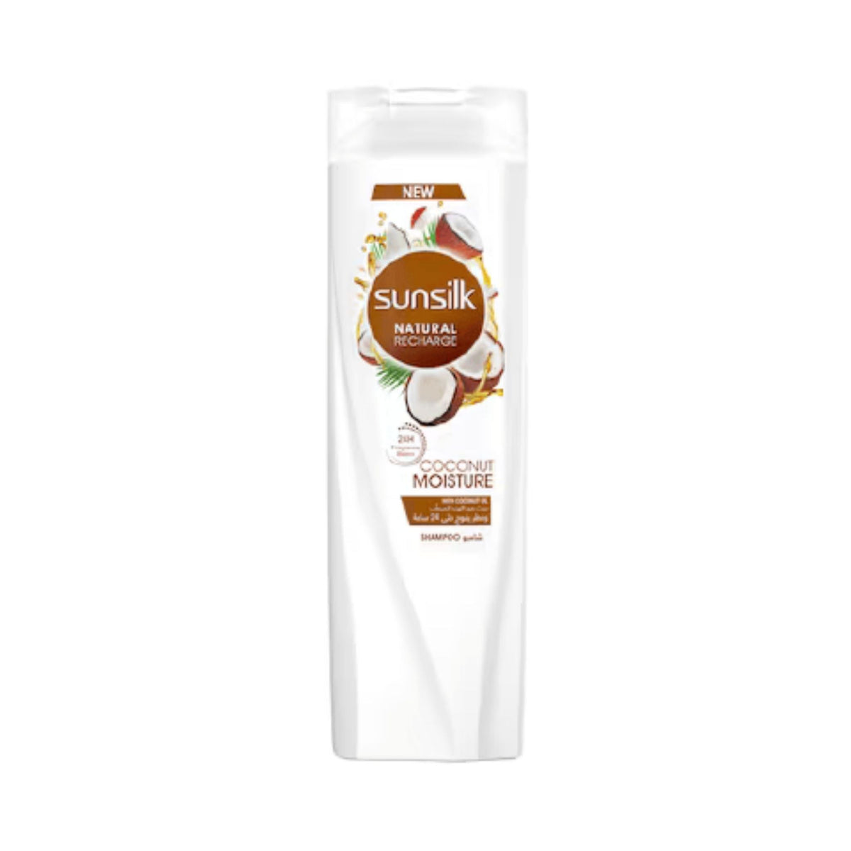 Refect Beauty Sunsilk Coconut Moisture Shampoo bottle with coconut illustrations for hydrating dry hair