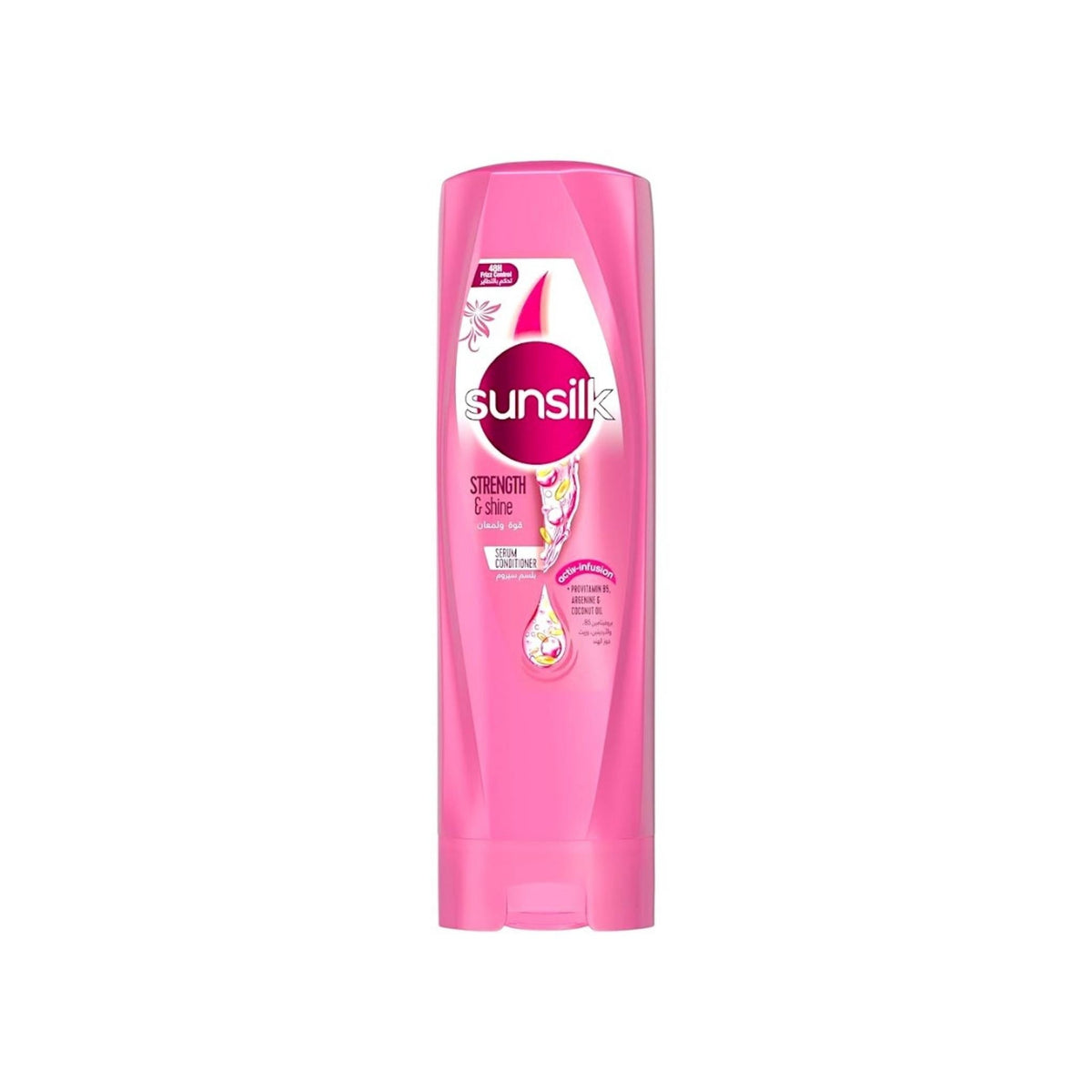 Refect Beauty Sunsilk Shine & Strength pink conditioner bottle for damaged hair with Pro-Vitamin B5 and coconut oil