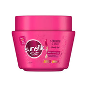 Refect Beauty Sunsilk Strength & Shine styling cream in a vibrant pink 210ml jar for smooth and frizz-free hair.