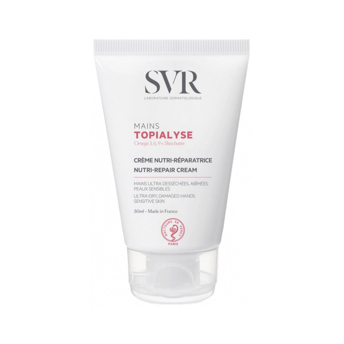 Refect Beauty SVR Topialyse Crème Mains nourishing hand cream for dry and sensitive skin in a 50ml white tube