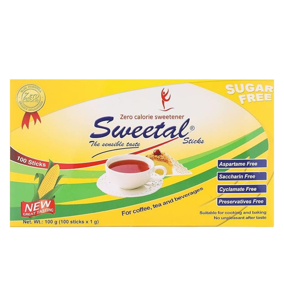 Refect Beauty Sweetal diet sweetener box containing 100 individual sticks for coffee and tea
