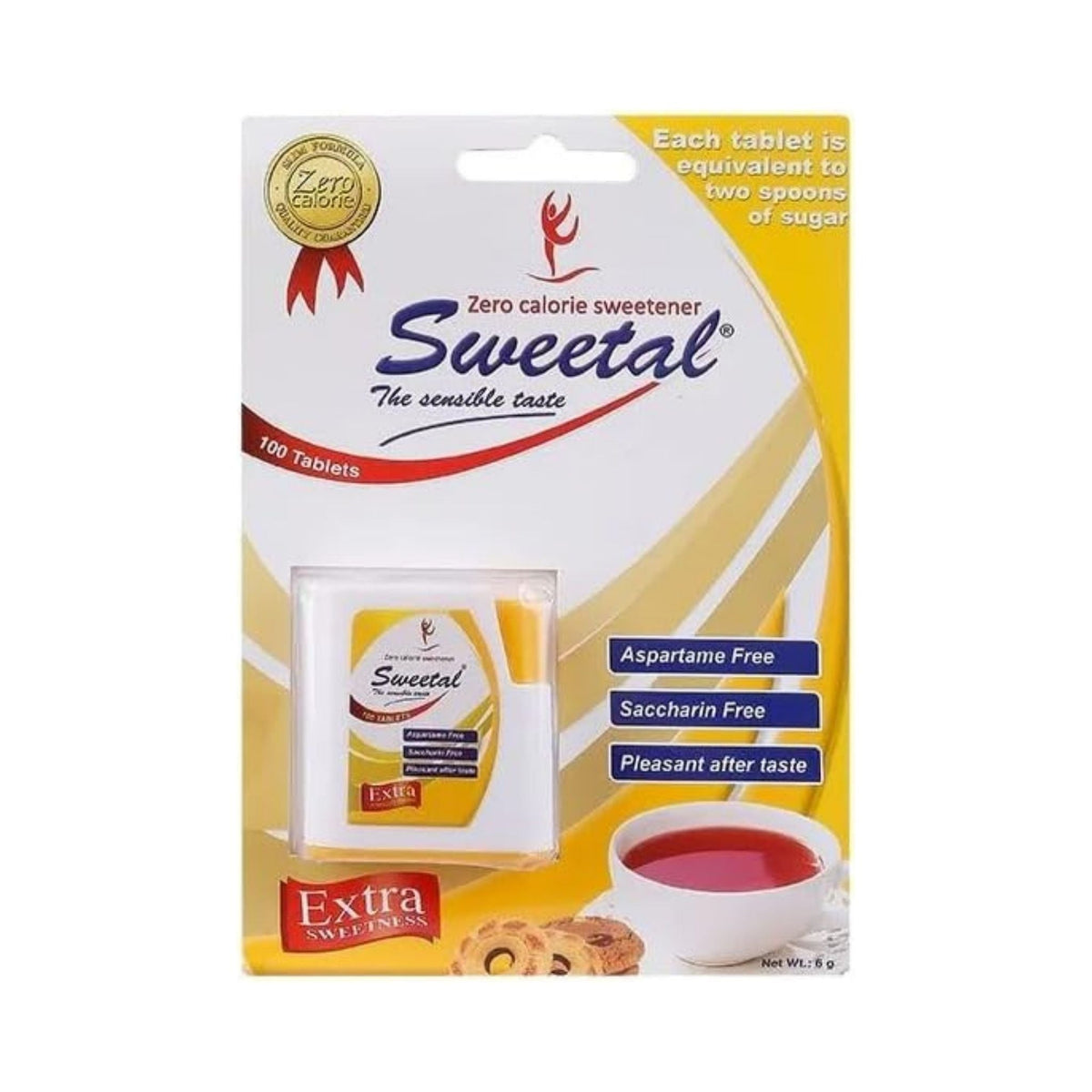 Refect Beauty Sweetal Zero calorie sweetener tablets in a 100-count dispenser pack for coffee and tea