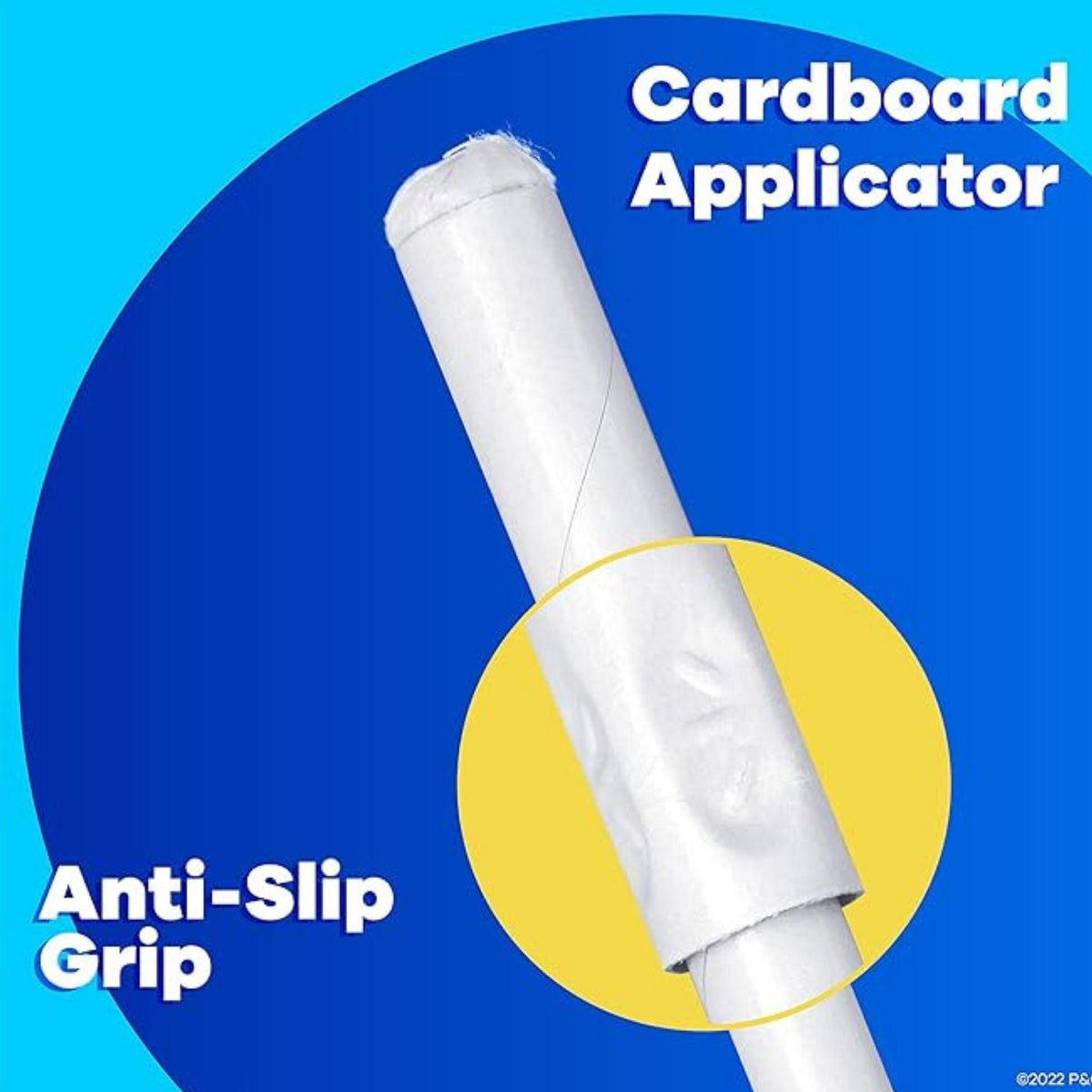 Refect Beauty Tampax regular tampon featuring a white cardboard applicator with a textured anti-slip grip area.